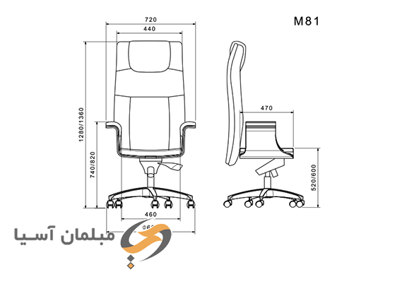 صندلی گردان مدیریتی M81 - لیوتاب